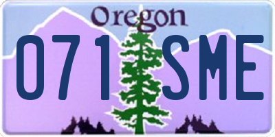 OR license plate 071SME