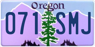 OR license plate 071SMJ