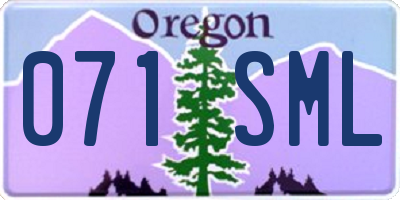 OR license plate 071SML