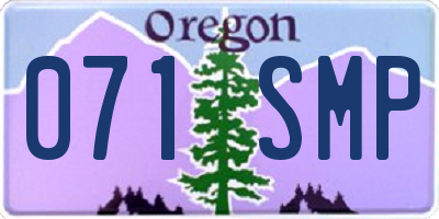 OR license plate 071SMP