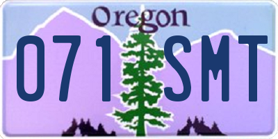 OR license plate 071SMT