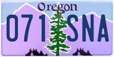 OR license plate 071SNA