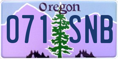 OR license plate 071SNB