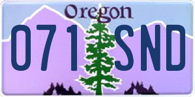 OR license plate 071SND