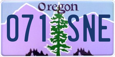 OR license plate 071SNE