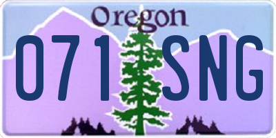 OR license plate 071SNG