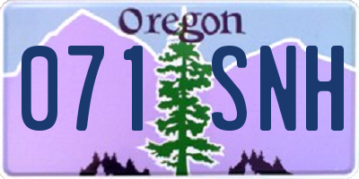 OR license plate 071SNH