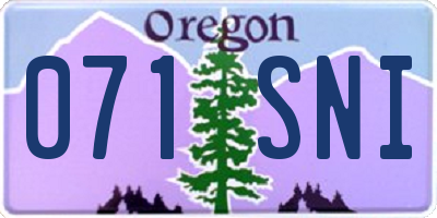 OR license plate 071SNI