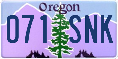 OR license plate 071SNK