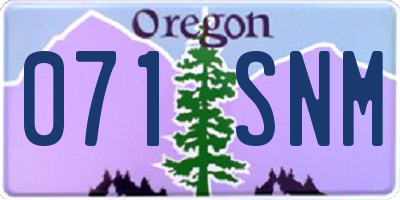 OR license plate 071SNM