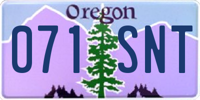 OR license plate 071SNT