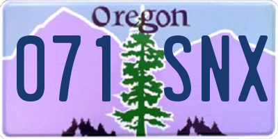 OR license plate 071SNX