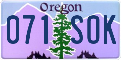 OR license plate 071SOK