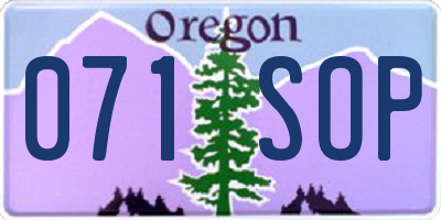 OR license plate 071SOP