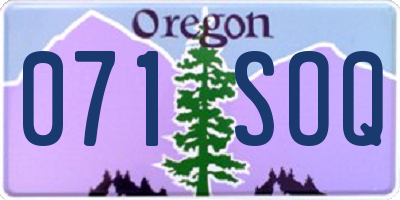 OR license plate 071SOQ