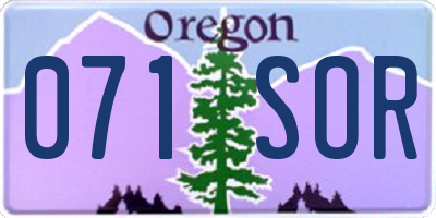OR license plate 071SOR