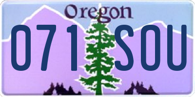 OR license plate 071SOU