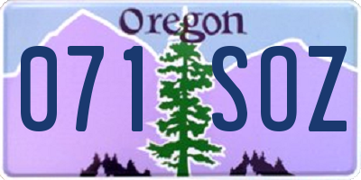OR license plate 071SOZ