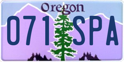 OR license plate 071SPA