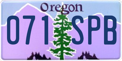 OR license plate 071SPB