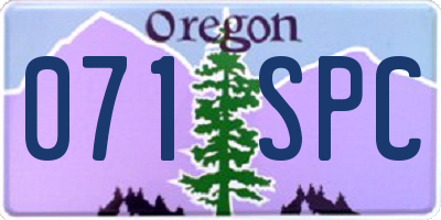 OR license plate 071SPC