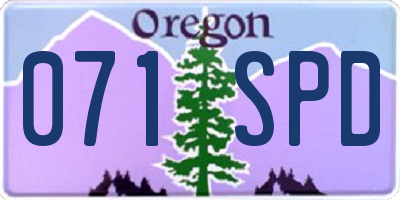OR license plate 071SPD