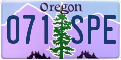 OR license plate 071SPE