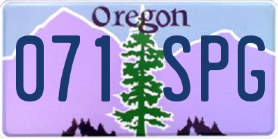 OR license plate 071SPG