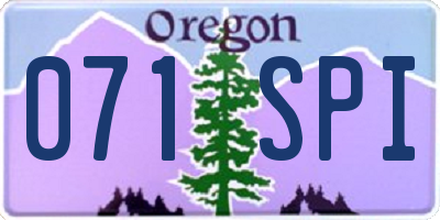 OR license plate 071SPI