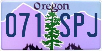 OR license plate 071SPJ