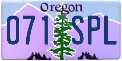 OR license plate 071SPL