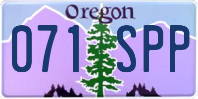 OR license plate 071SPP