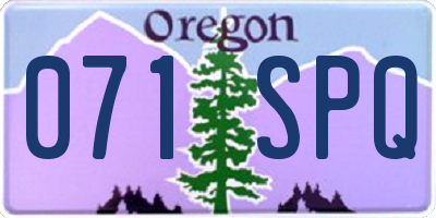 OR license plate 071SPQ