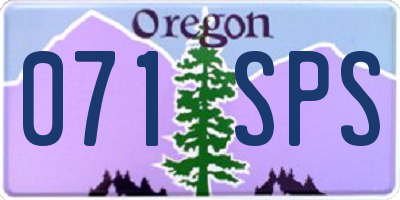 OR license plate 071SPS