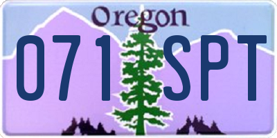 OR license plate 071SPT