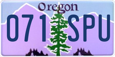 OR license plate 071SPU