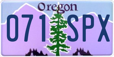 OR license plate 071SPX
