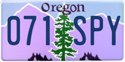 OR license plate 071SPY