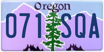 OR license plate 071SQA