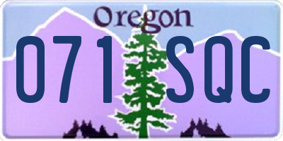 OR license plate 071SQC