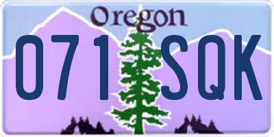 OR license plate 071SQK