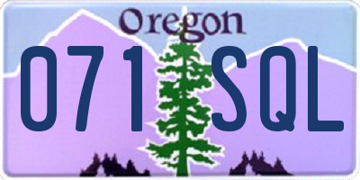OR license plate 071SQL