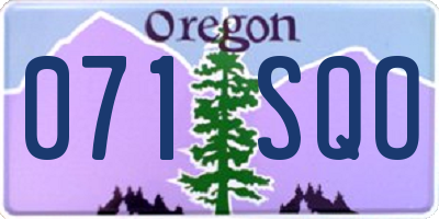 OR license plate 071SQO