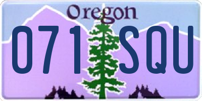 OR license plate 071SQU