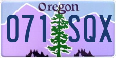 OR license plate 071SQX