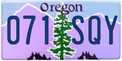 OR license plate 071SQY