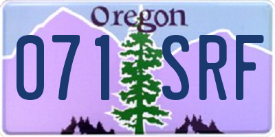OR license plate 071SRF