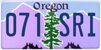 OR license plate 071SRI