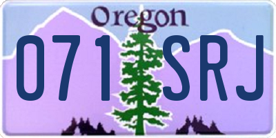 OR license plate 071SRJ