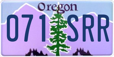 OR license plate 071SRR